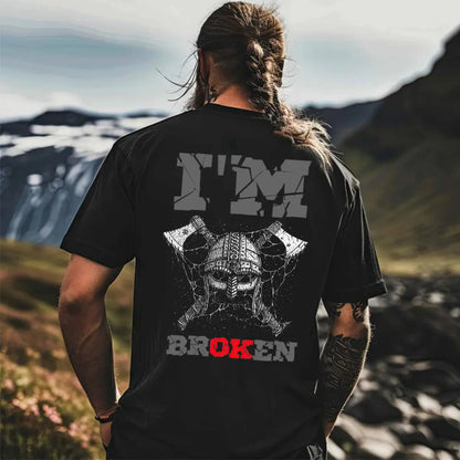 Viking I'm Broken Printed Men's T-shirt