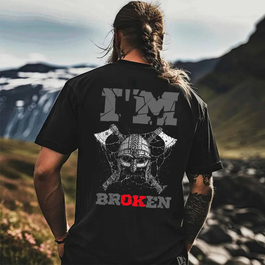 Viking I'm Broken Printed Men's T-shirt