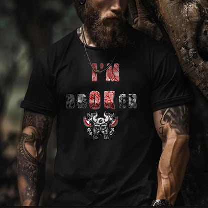 Viking I'm Broken Printed Men's T-shirt