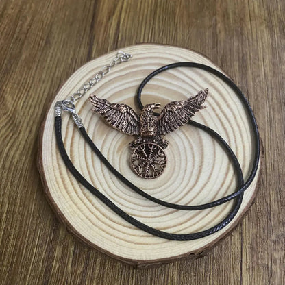 Vintage Viking Viking Rune Raven Pendant Necklace