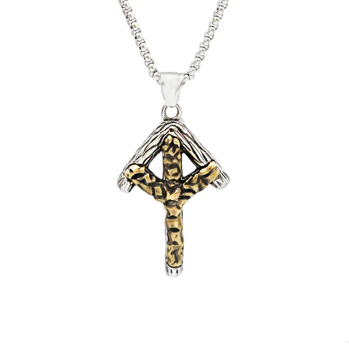 Viking Minimalist Rune Trident Pendant Necklace