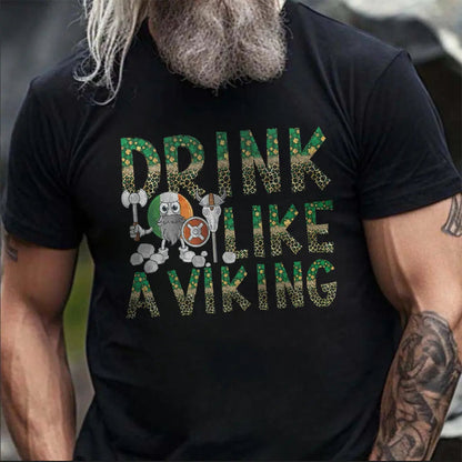 Viking Drink Like A Viking Printed Men's T-shirt