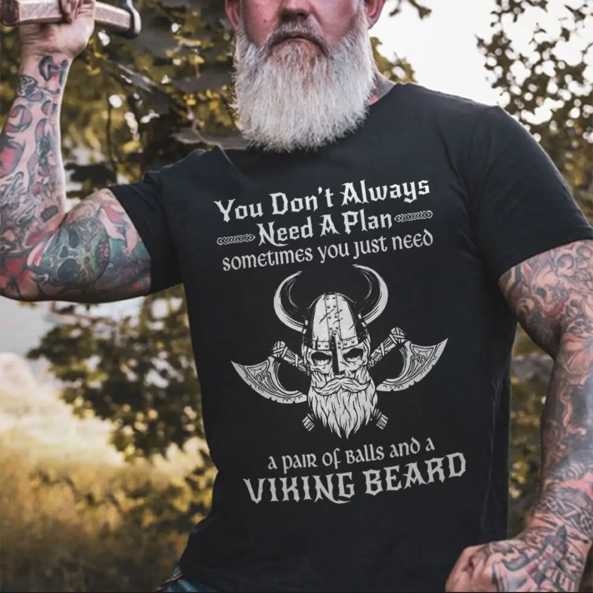 Viking You Don't Always Need A Plan Printed Men's T-shirt