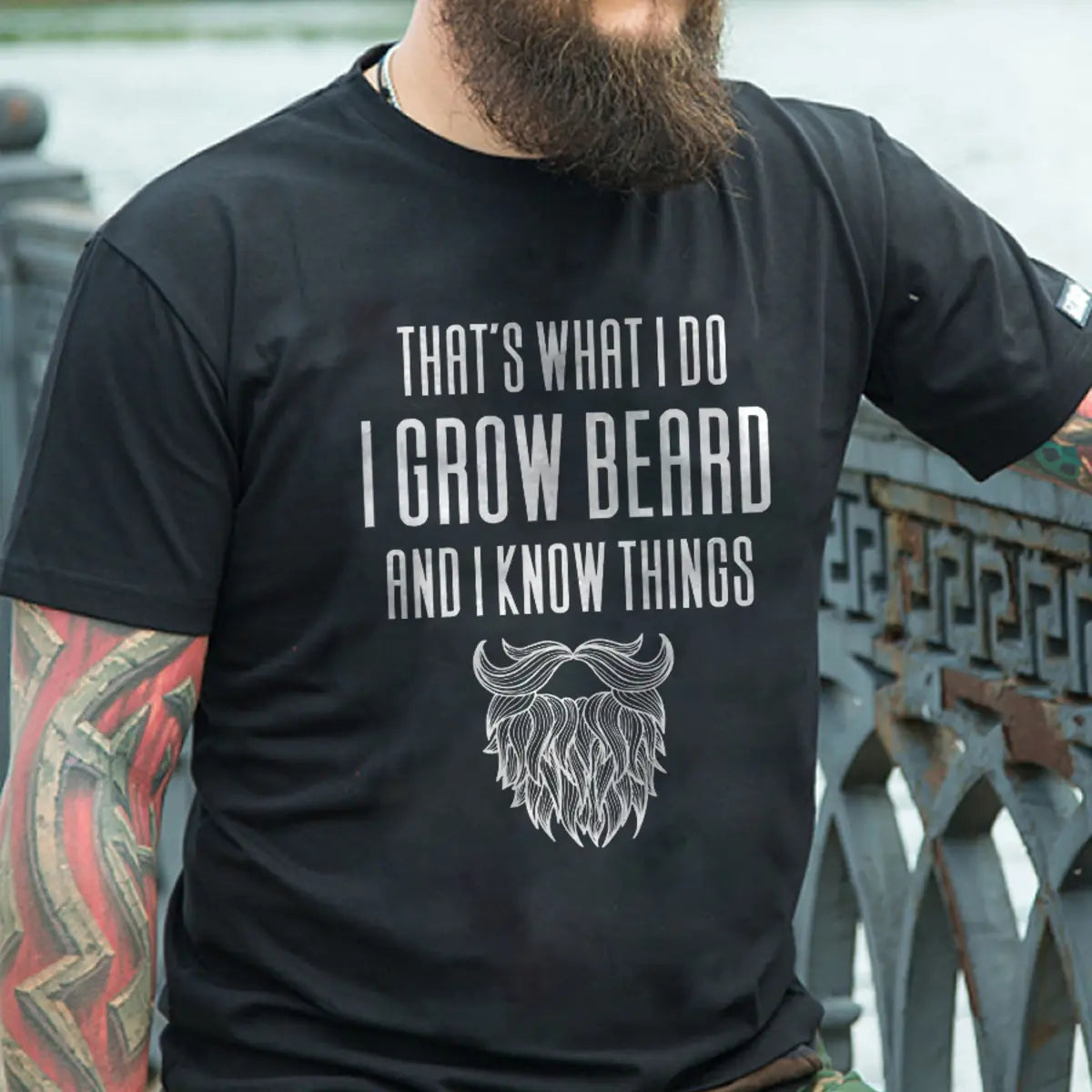 Viking That's What I Do I Grow Beard And I Know Things Printed Men's T-shirt