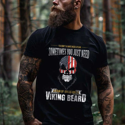 Viking You Don't Always Need A Plan Printed Men's T-shirt