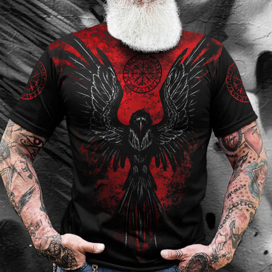 Viking Odin Crows Printed Men's T-shirt