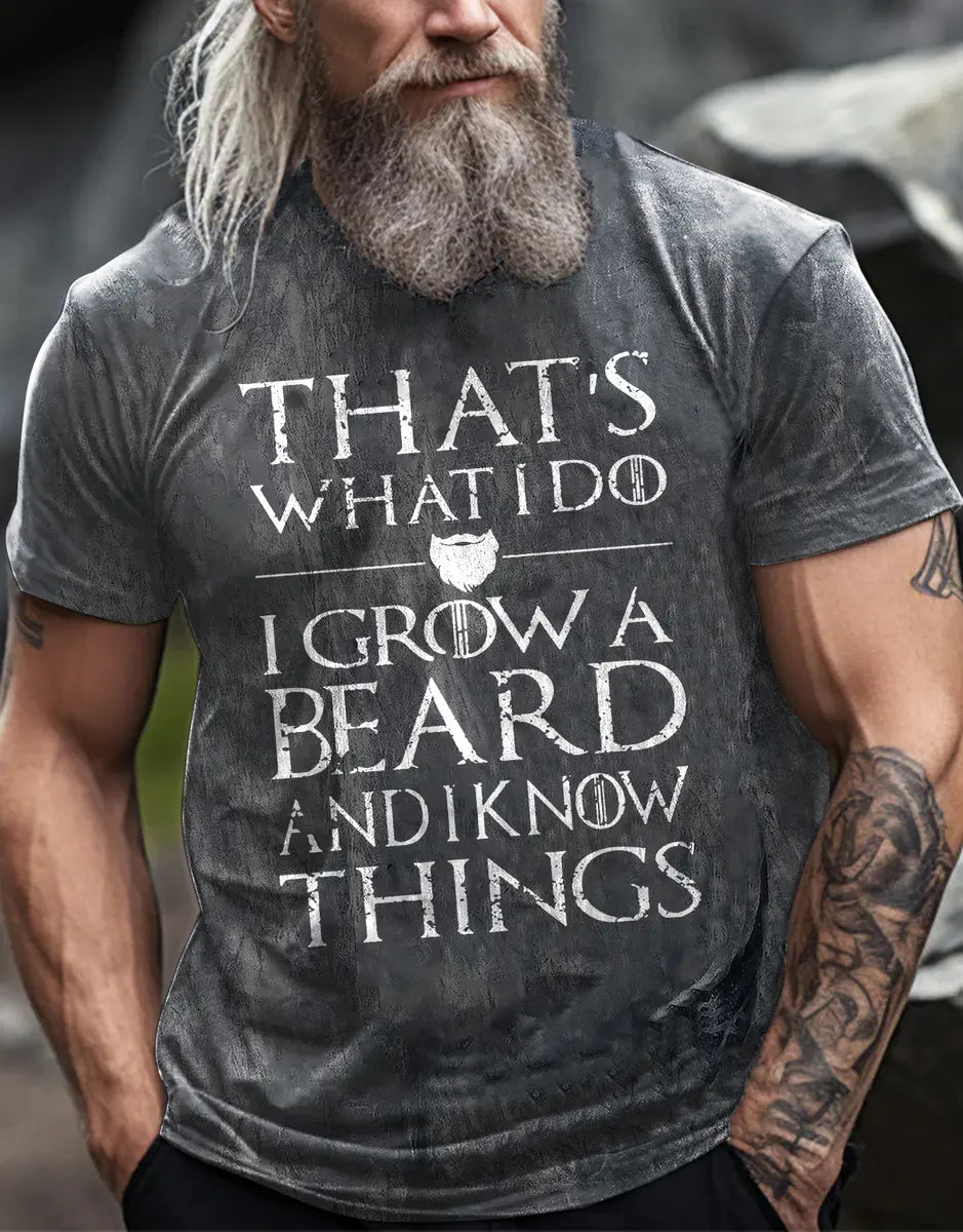 Viking That's What I Do I Grow A Beard Printed Men's T-shirt