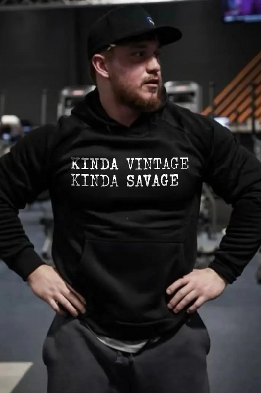 Kinda Vintage Kinda Savage Printed Men's Hoodie