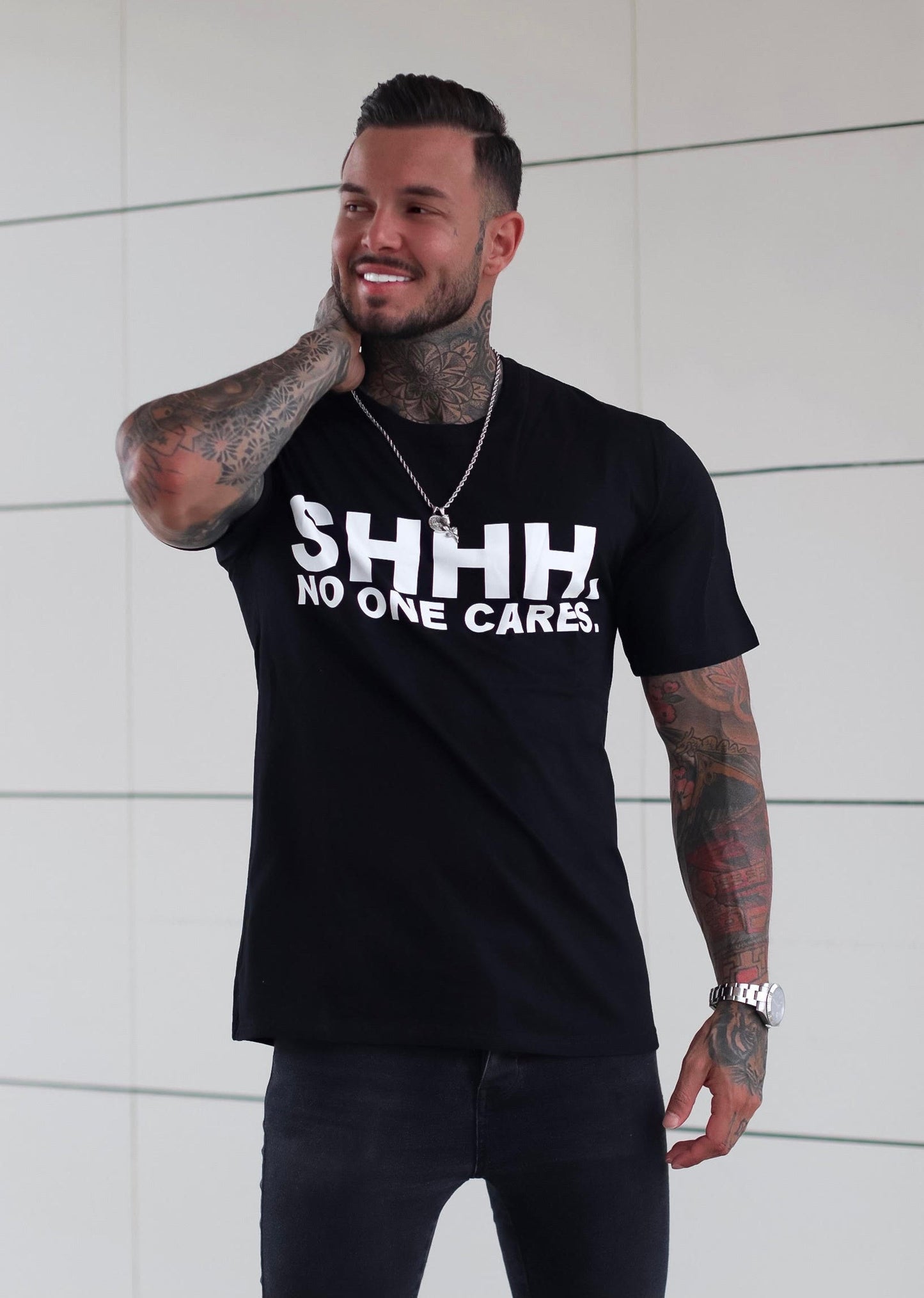 No One Cares Printed Fashionable Men's T-shirt