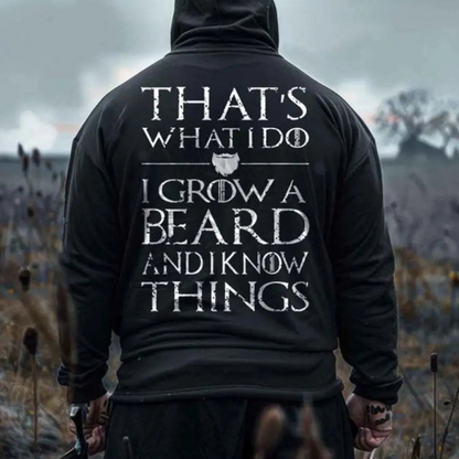 Viking That's What I Do I Grow A Beard Printed Men's Hoodie