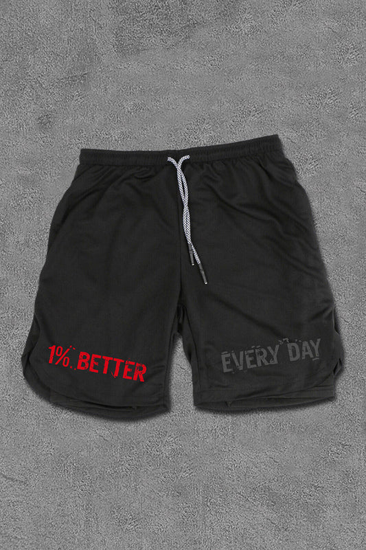 1% Better Every Day Print Men's Shorts